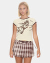 Womens Cherub Cap Sleeve Ringer T-Shirt