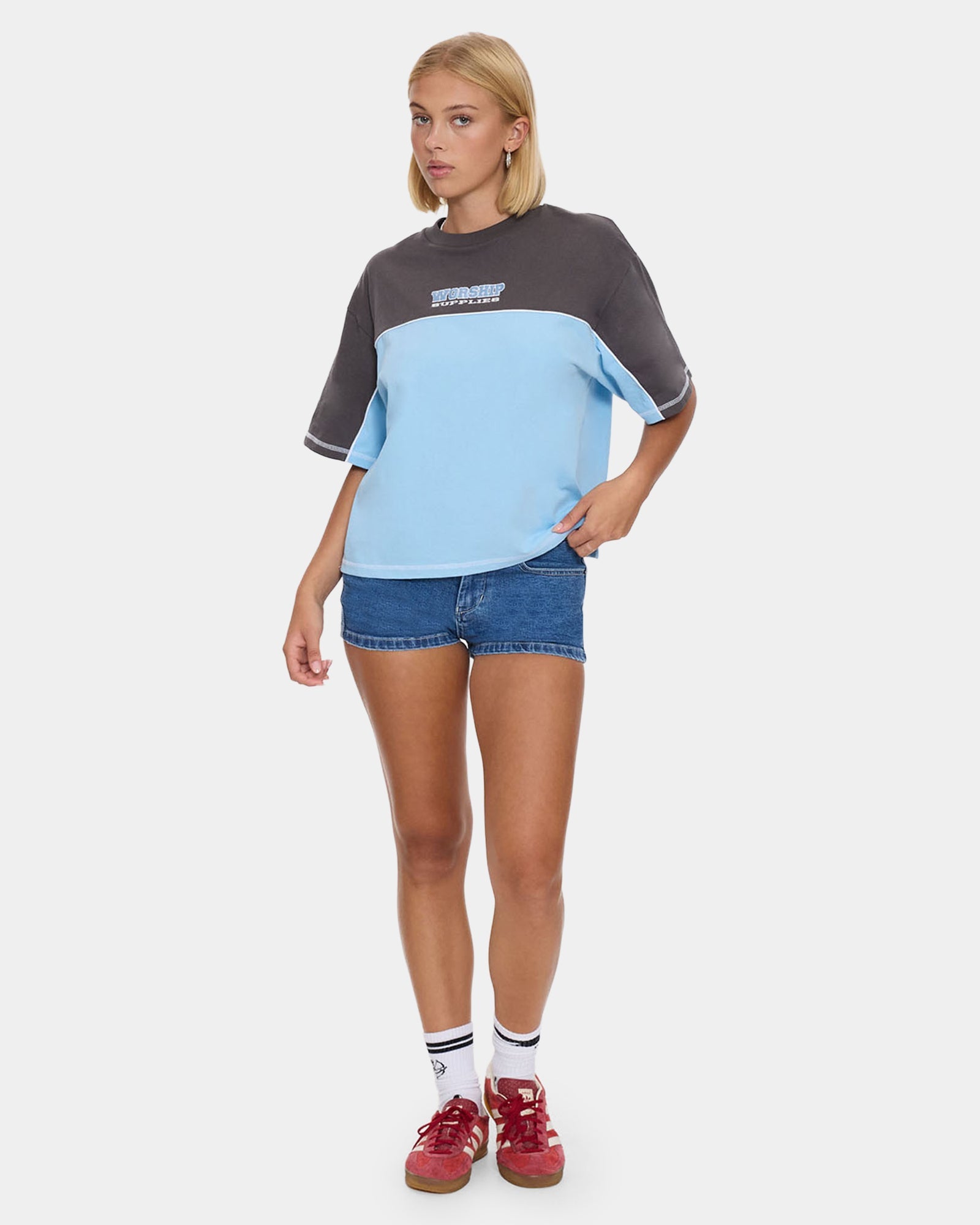 Womens Belter Panelled Box Fit T-Shirt