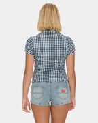 Womens Checkmate Baby Short Sleeve Shirt