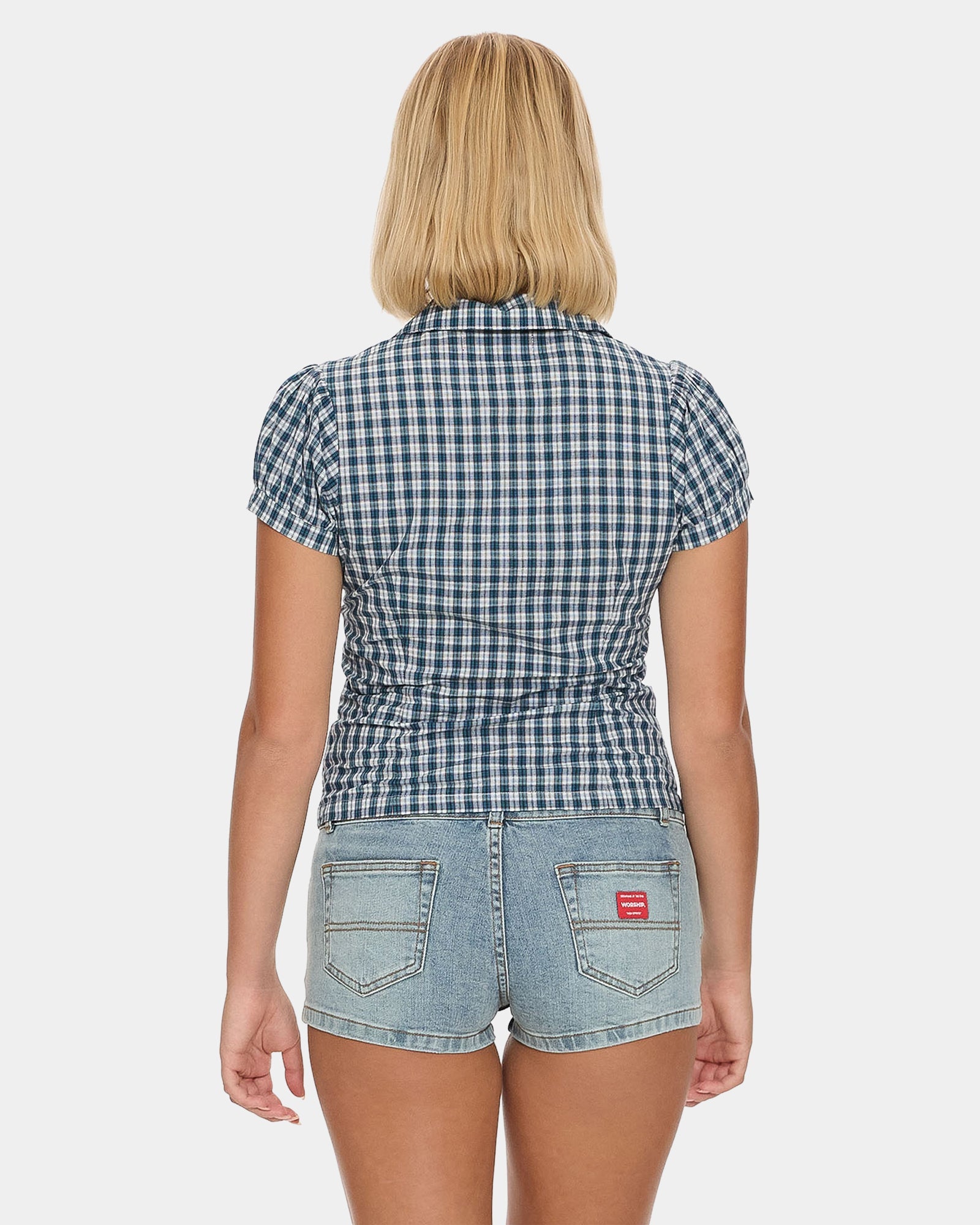 Womens Checkmate Baby Short Sleeve Shirt