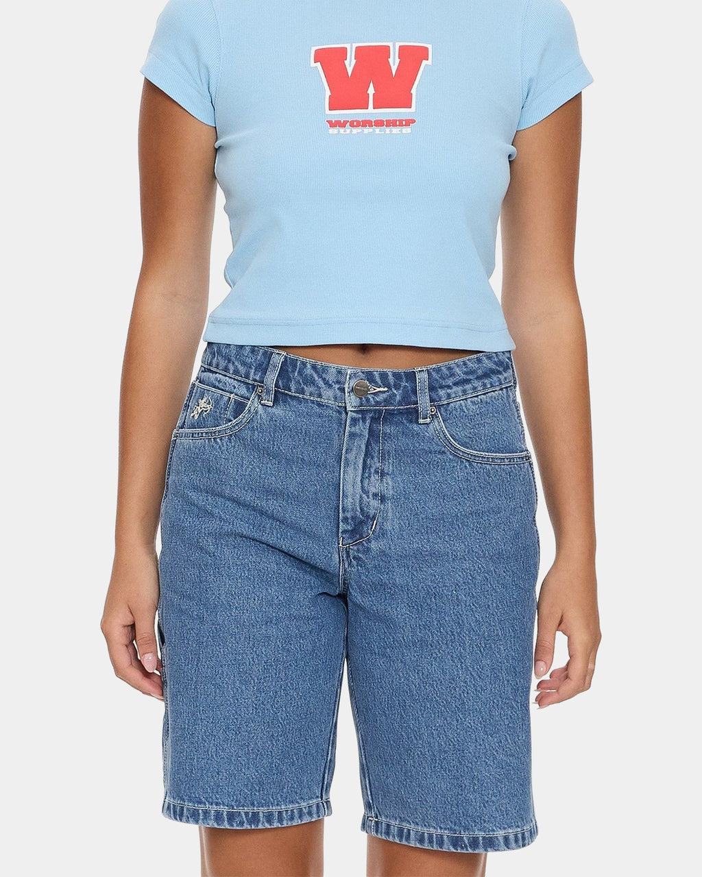 Womens Belter Carpenter Denim Shorts