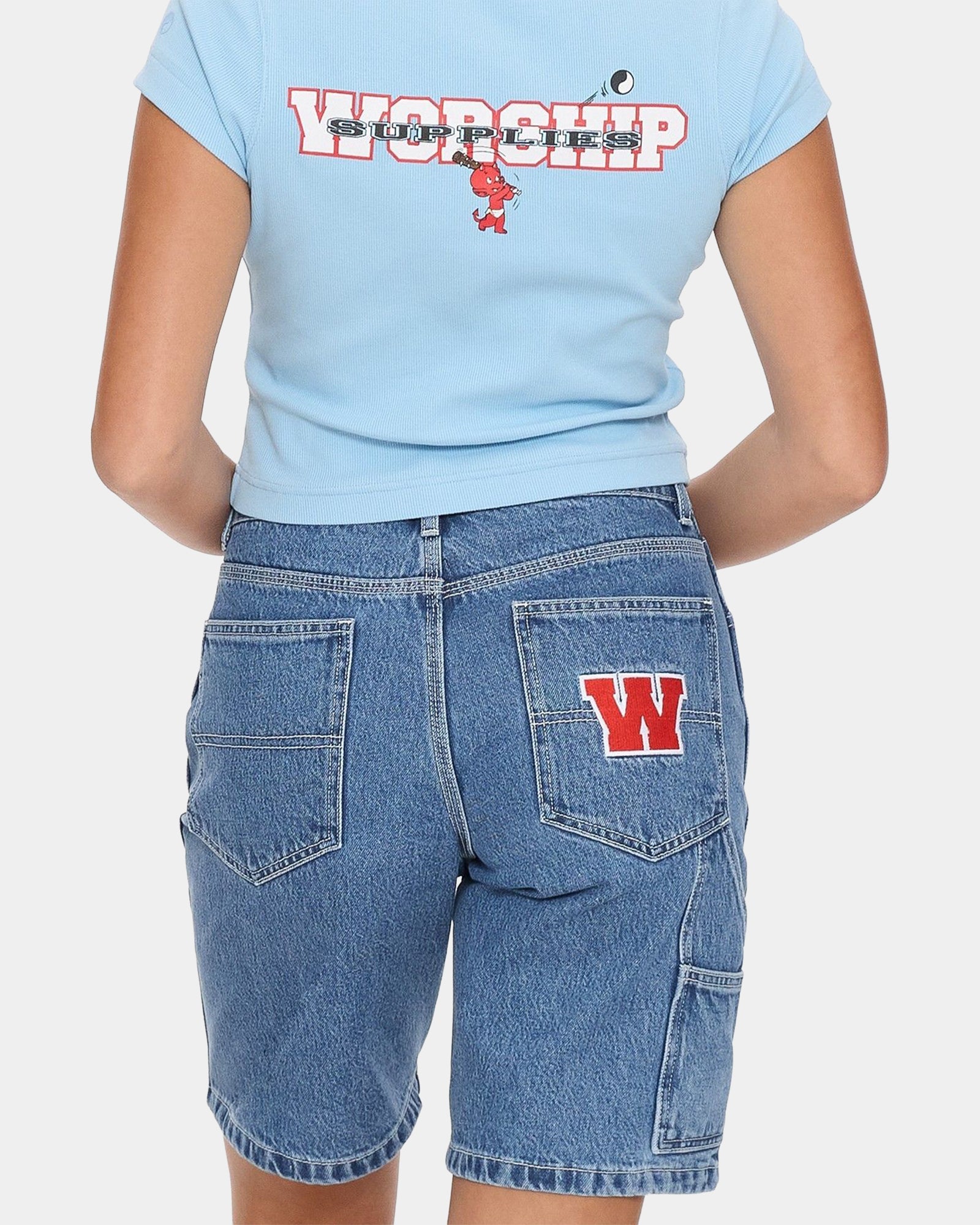 Womens Belter Carpenter Denim Shorts