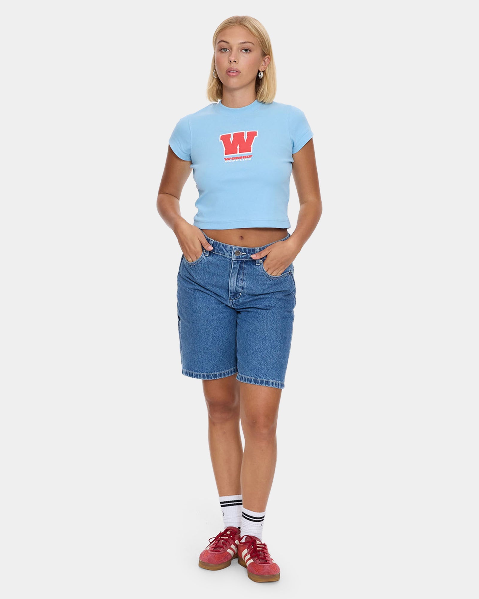 Womens Belter Carpenter Denim Shorts