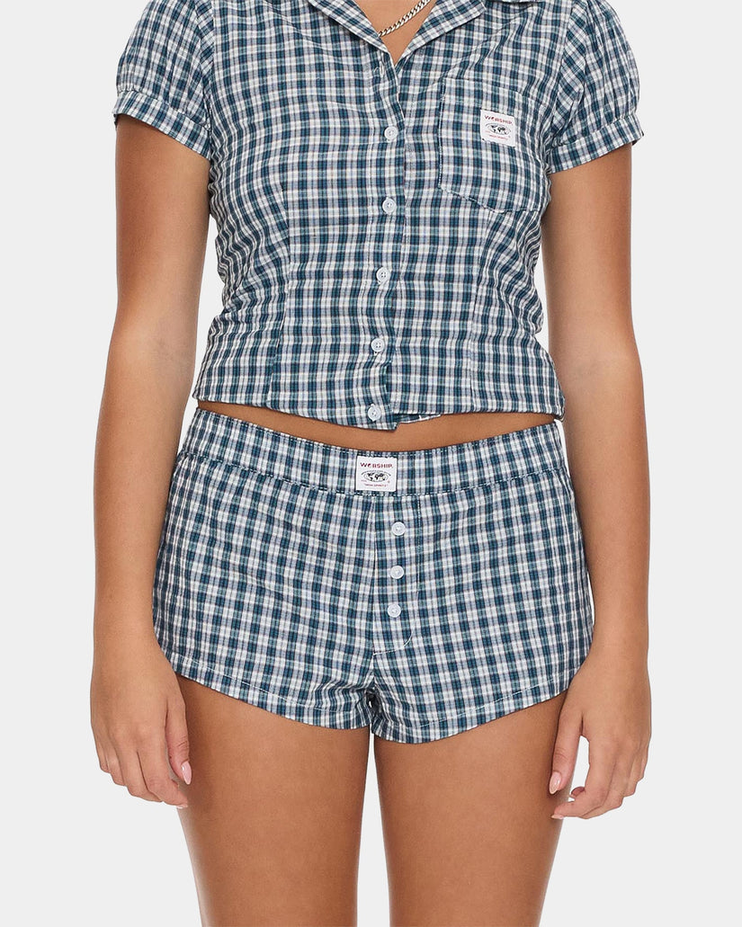 Womens Checkmate Micro Boxer Walkshorts