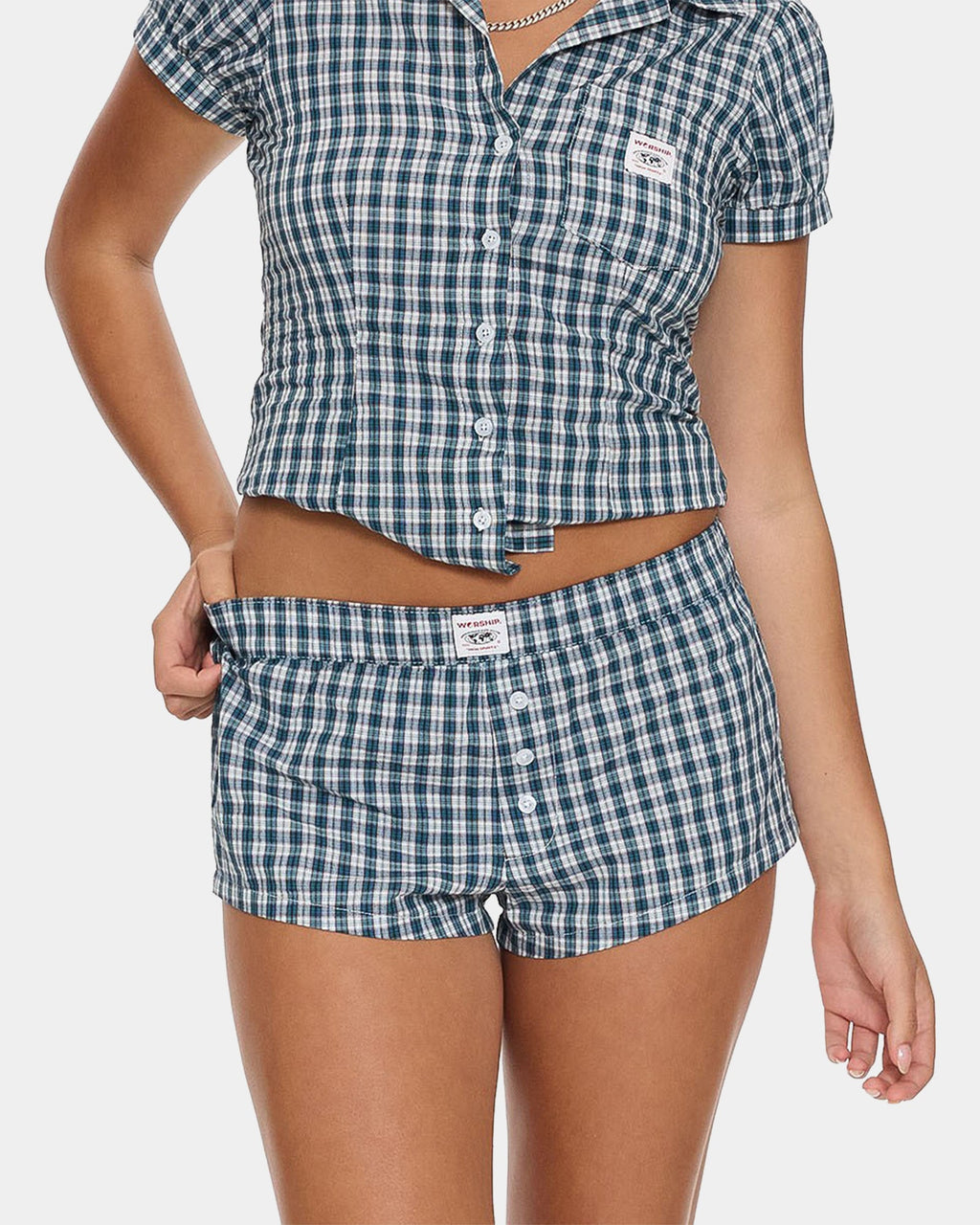 Womens Checkmate Micro Boxer Walkshorts