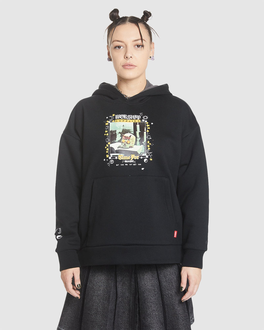 WOMENS BLACK MAGIC BOX FIT HOODIE