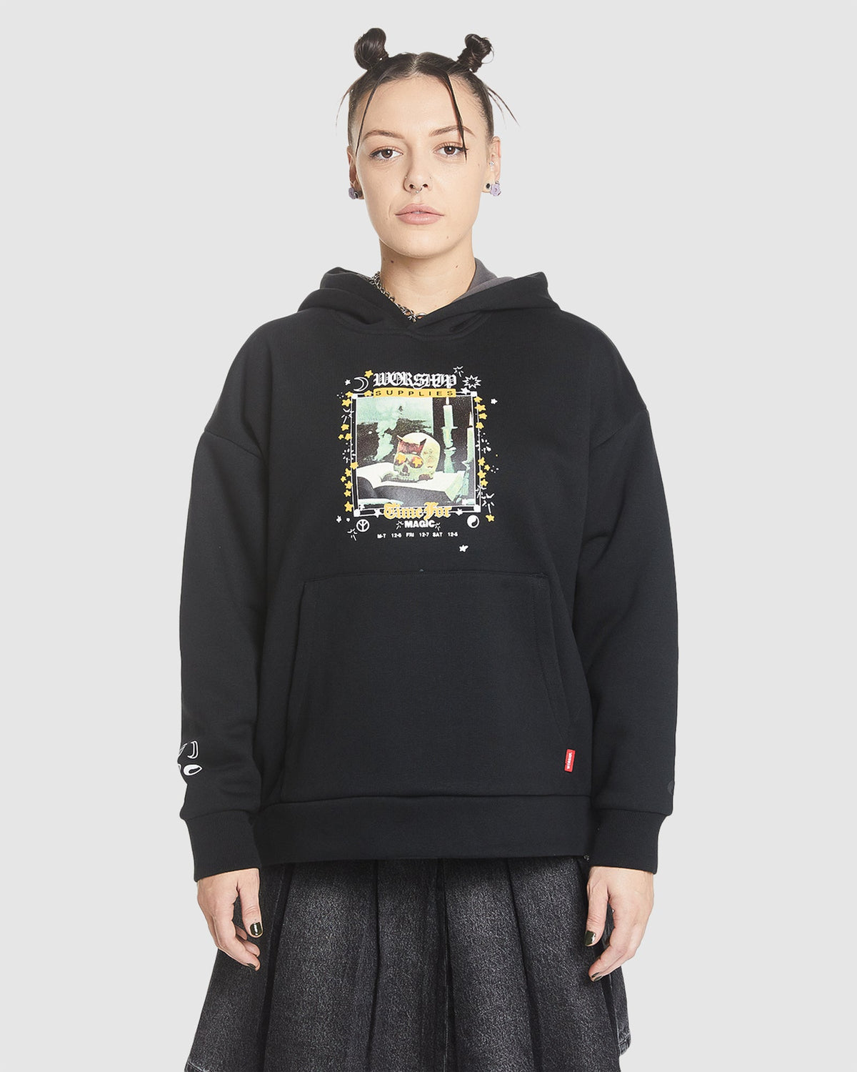 WOMENS BLACK MAGIC BOX FIT HOODIE