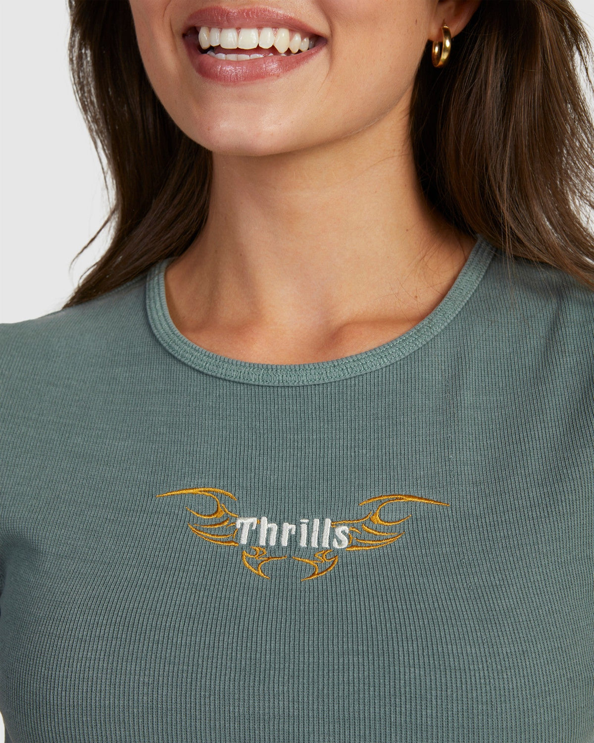 WOMENS THRILLS GOLDEN WINGS BABY CROP T-SHIRT