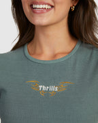 WOMENS THRILLS GOLDEN WINGS BABY CROP T-SHIRT