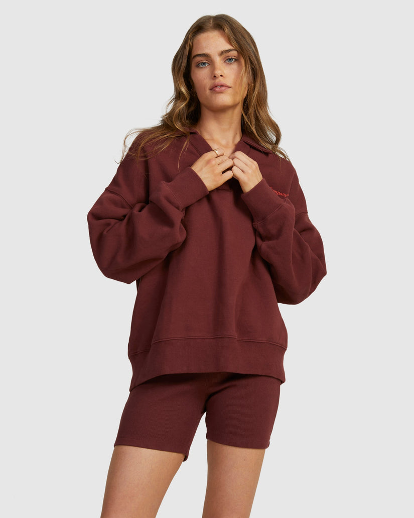 WOMENS DENSITY SLOUCH FLEECE POLO SHIRT