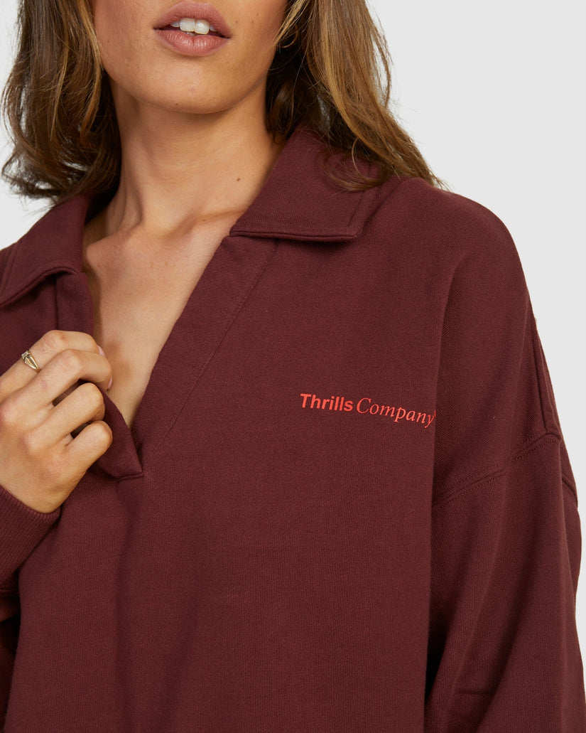 WOMENS DENSITY SLOUCH FLEECE POLO SHIRT