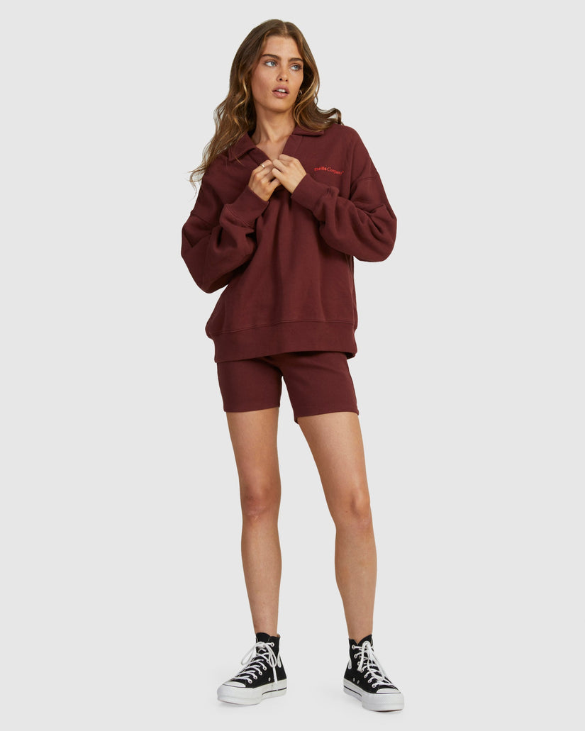 WOMENS DENSITY SLOUCH FLEECE POLO SHIRT