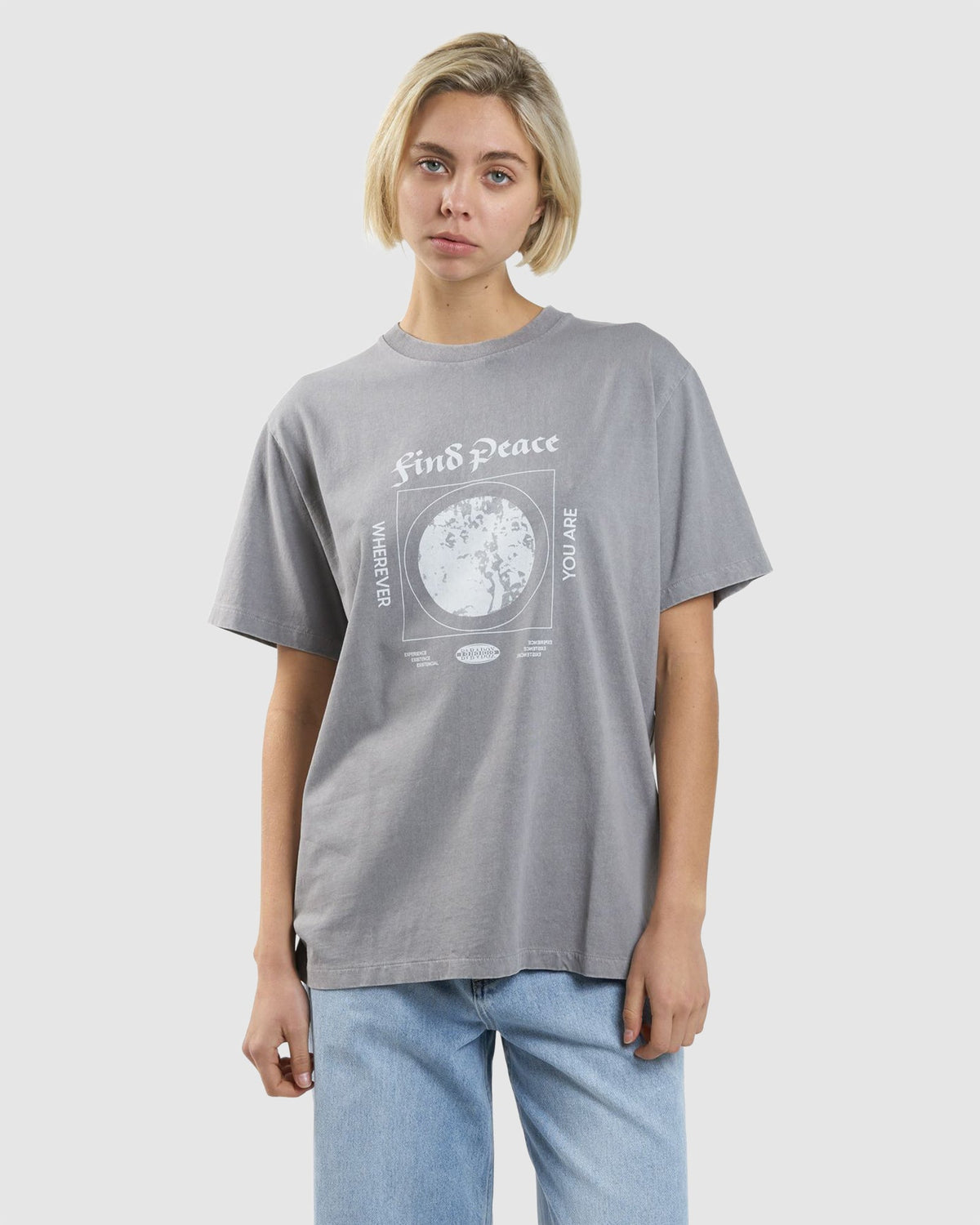 WOMENS FIND PEACE MERCH FIT T-SHIRT