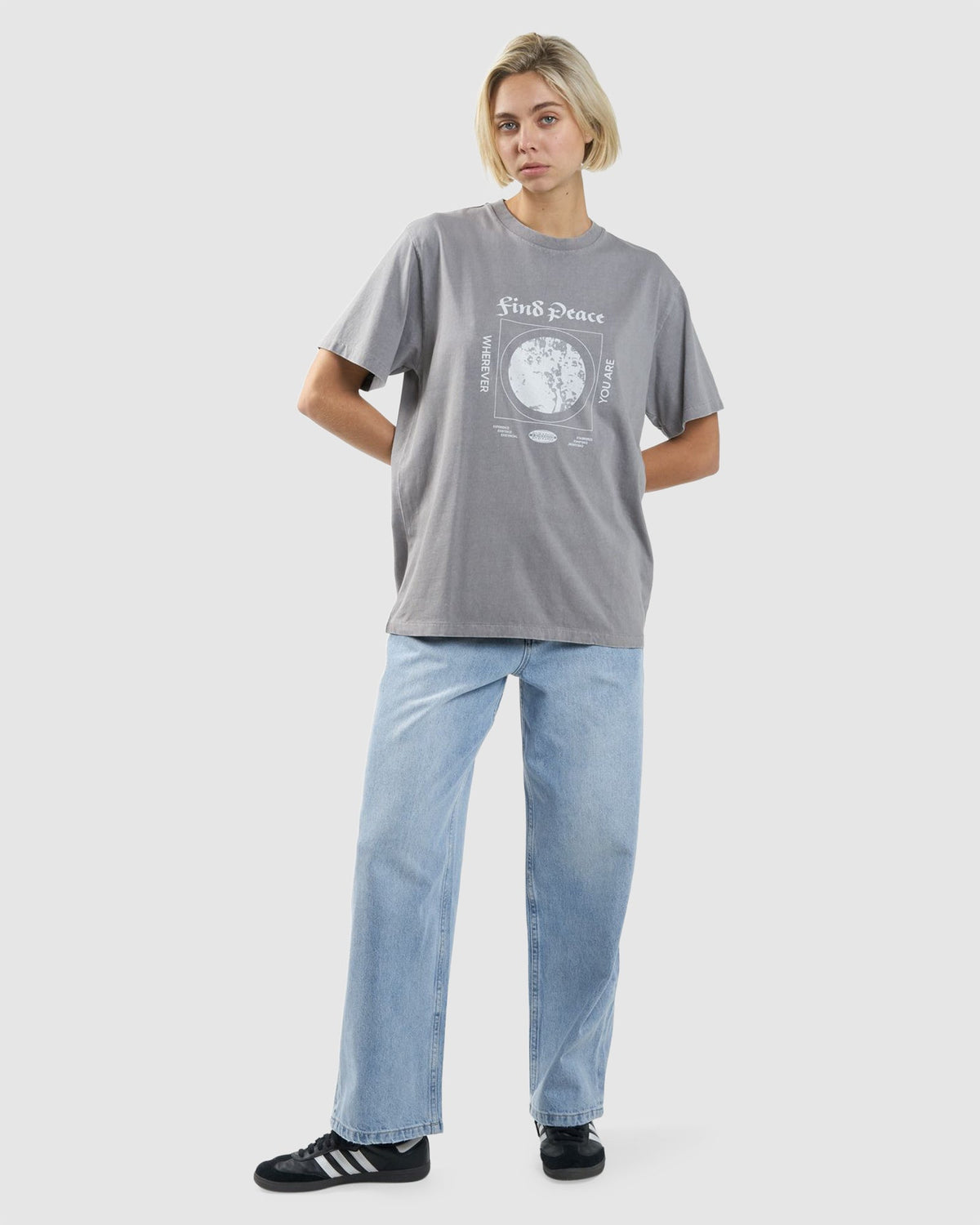 WOMENS FIND PEACE MERCH FIT T-SHIRT