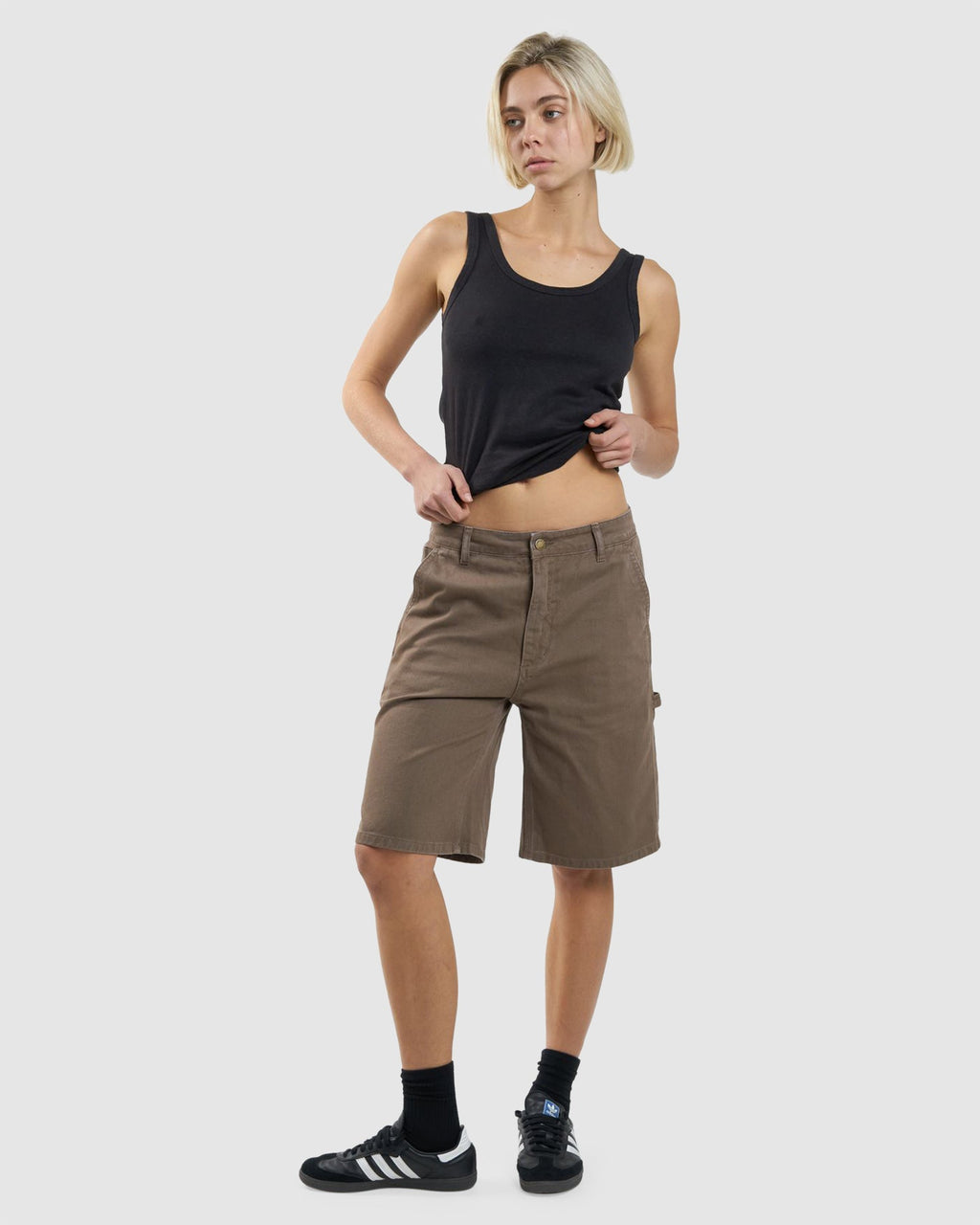WOMENS SLOUCH CARPENTER TWILL SHORTS