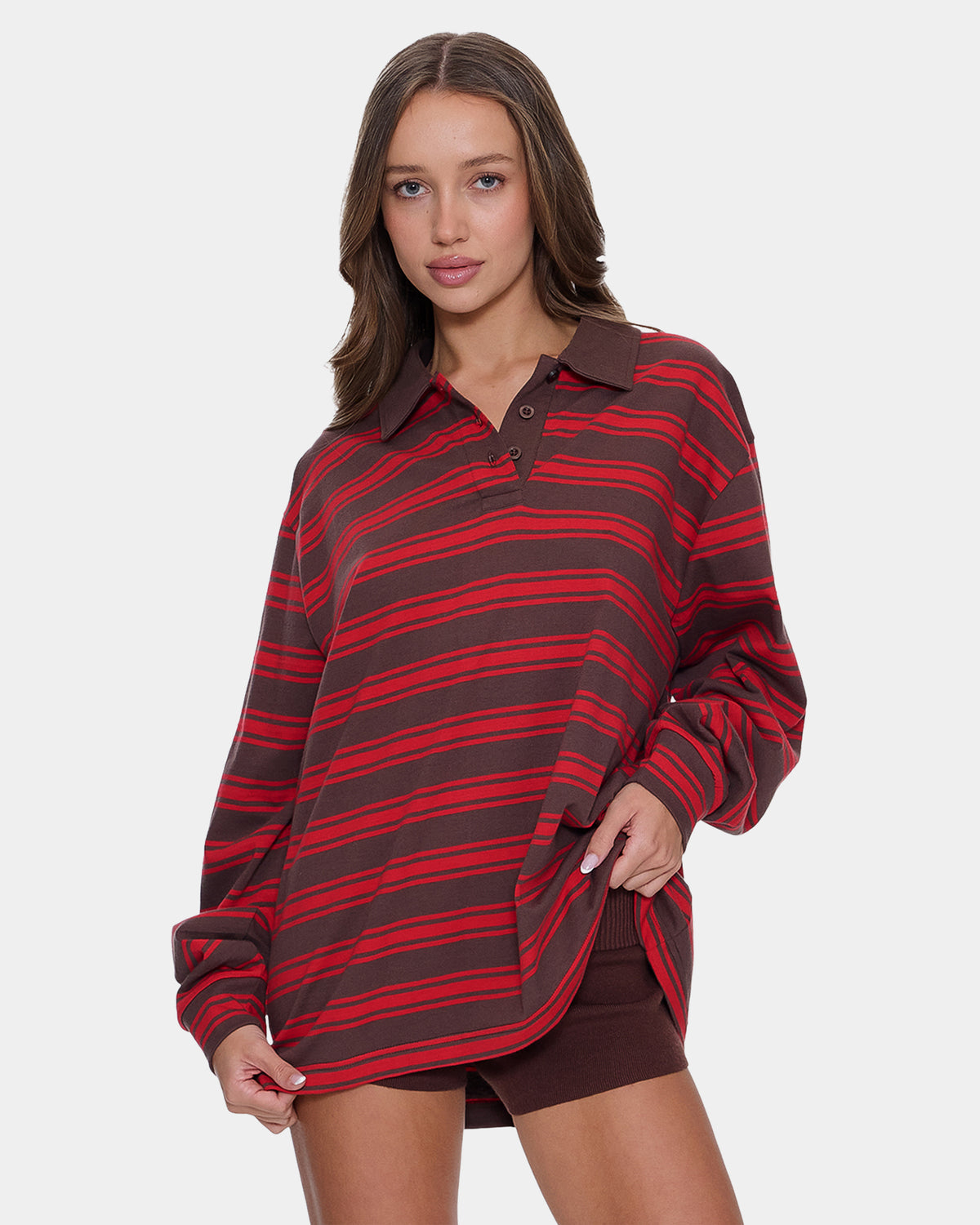 Womens Conditions Apply Stripe Long Sleeve Shirt