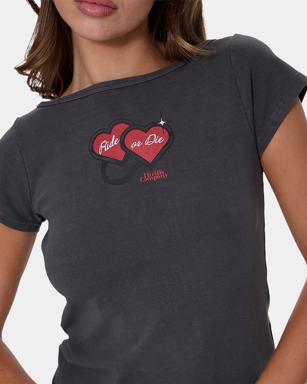 Womens Ride Or Die Boat Neck T-Shirt