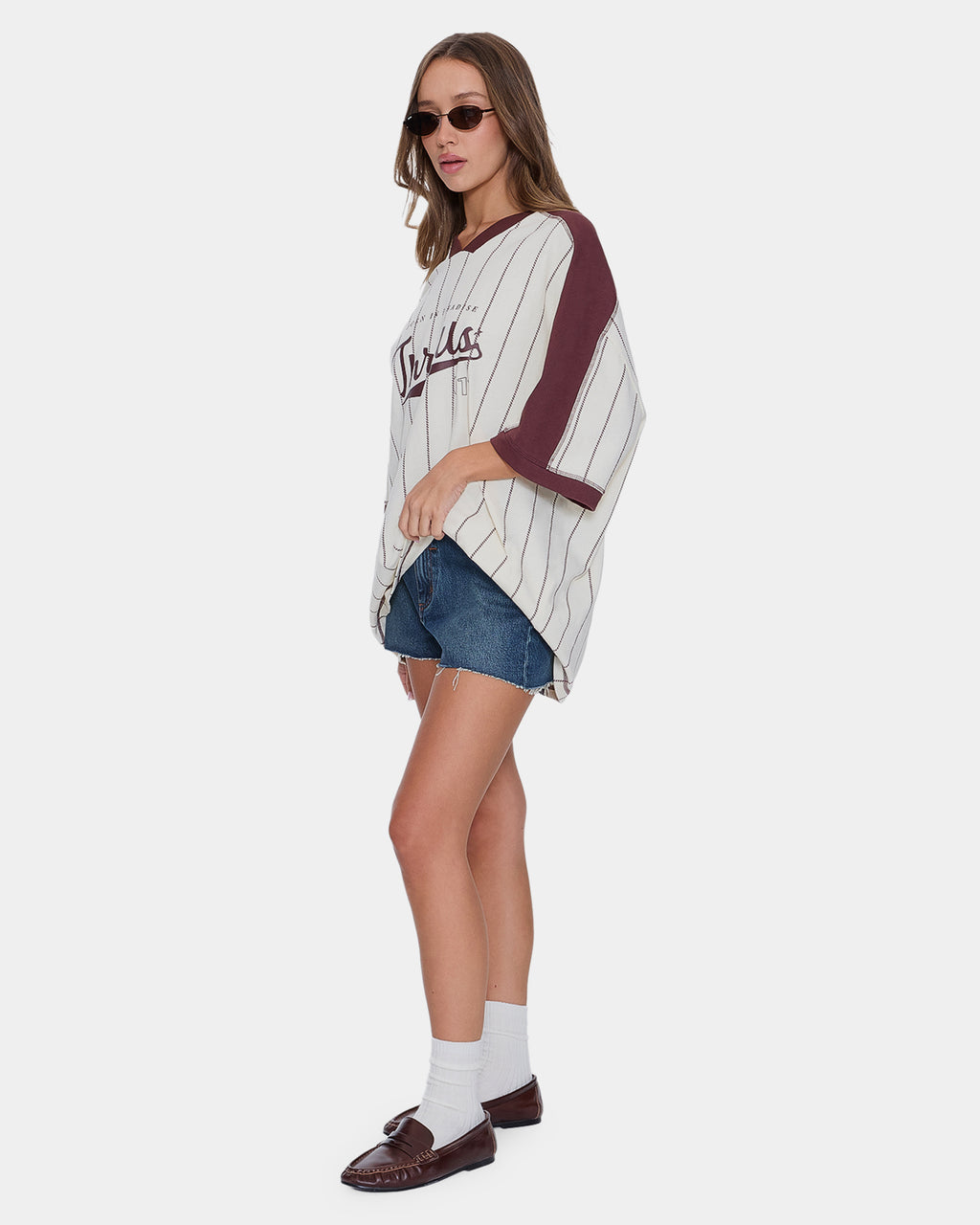 Womens Baseline Stripe V T-Shirt