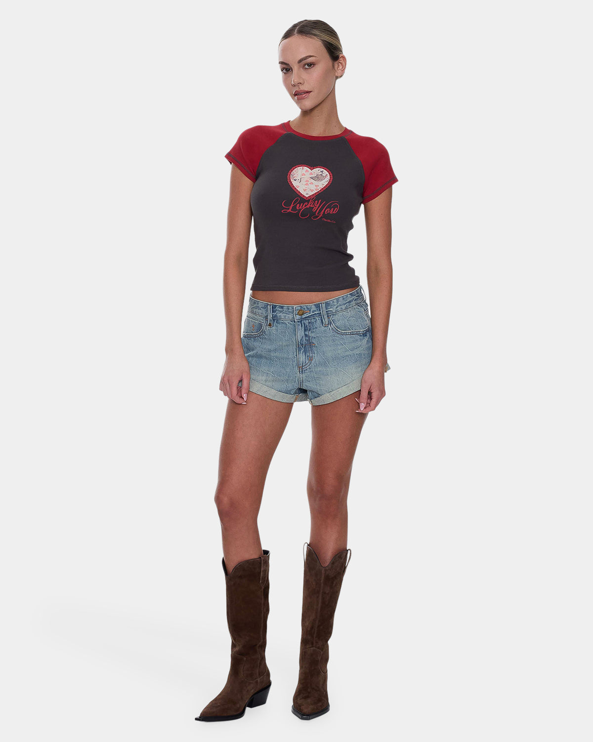 Womens Lucky You Raglan Club T-Shirt