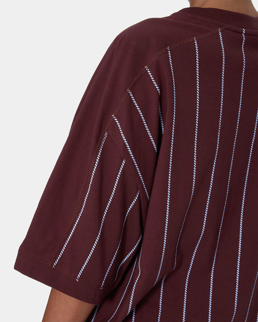 Womens Game Day Stripe V T-Shirt