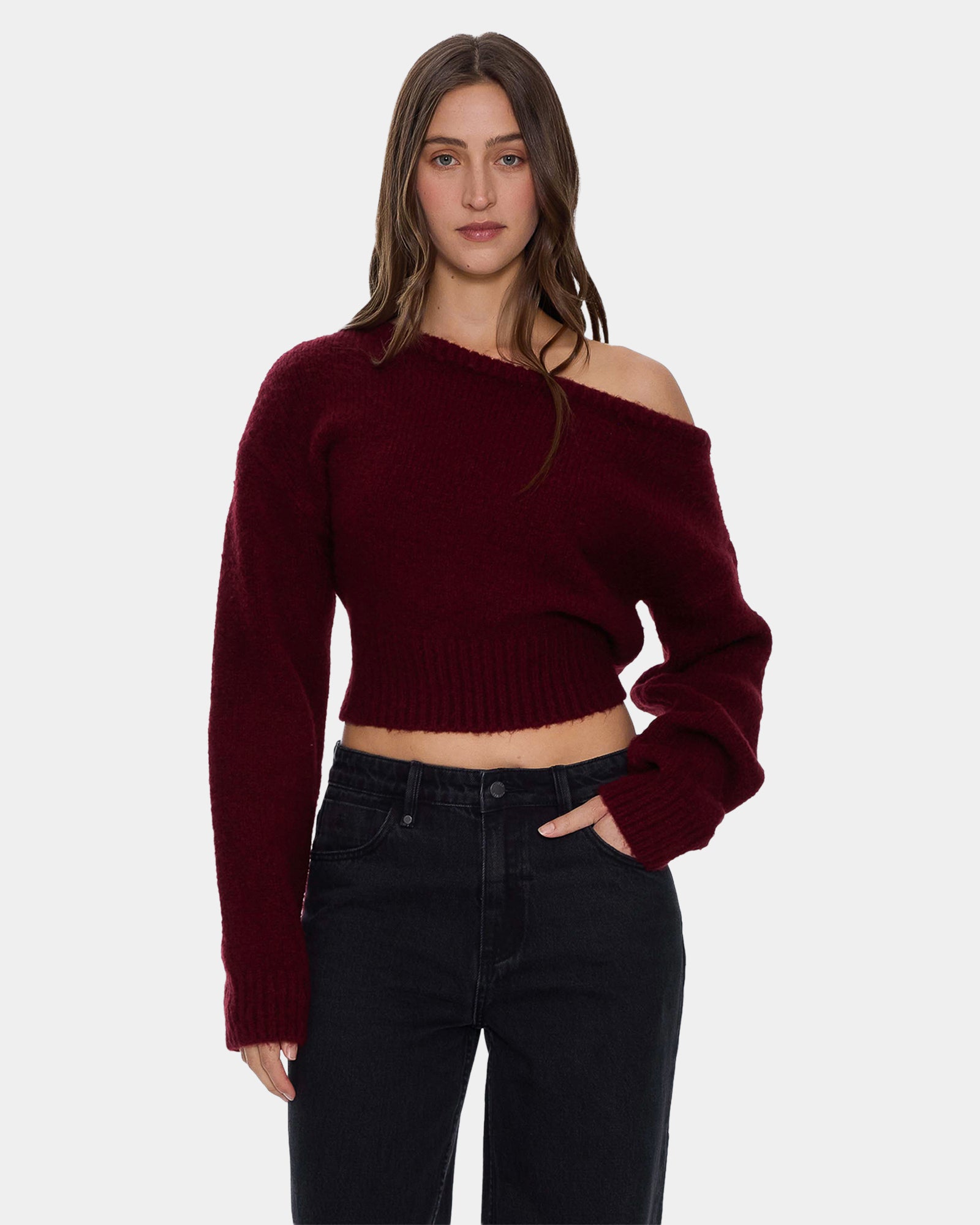 Womens Oslo Cold Shoulder Knit Sweater