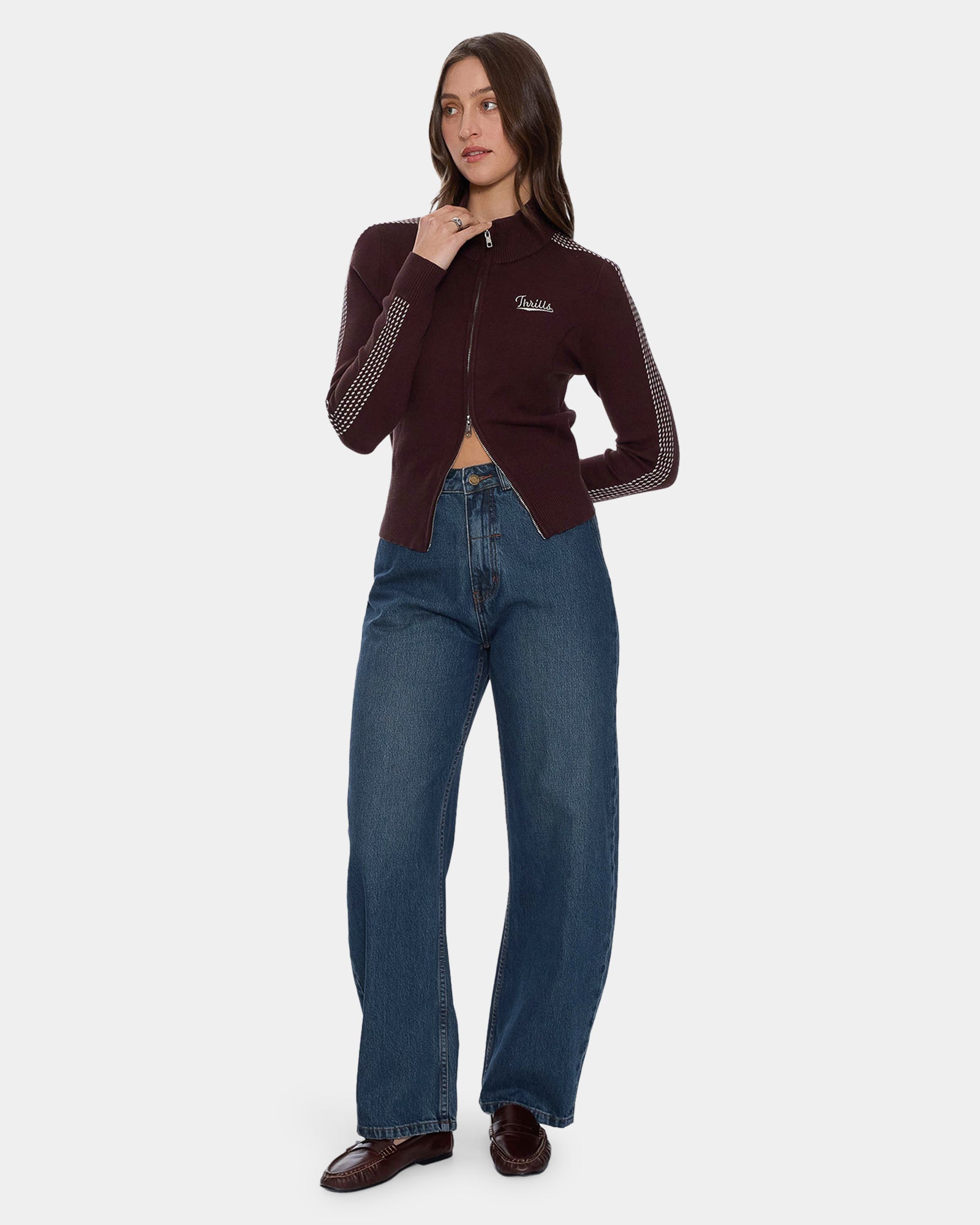 Womens Final Call Zip Knit Sweater
