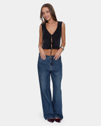 Womens Saige Tie Front Crop Top