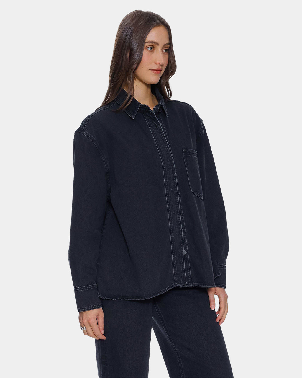 Womens Melina Oversized Denim Long Sleeve Shirt