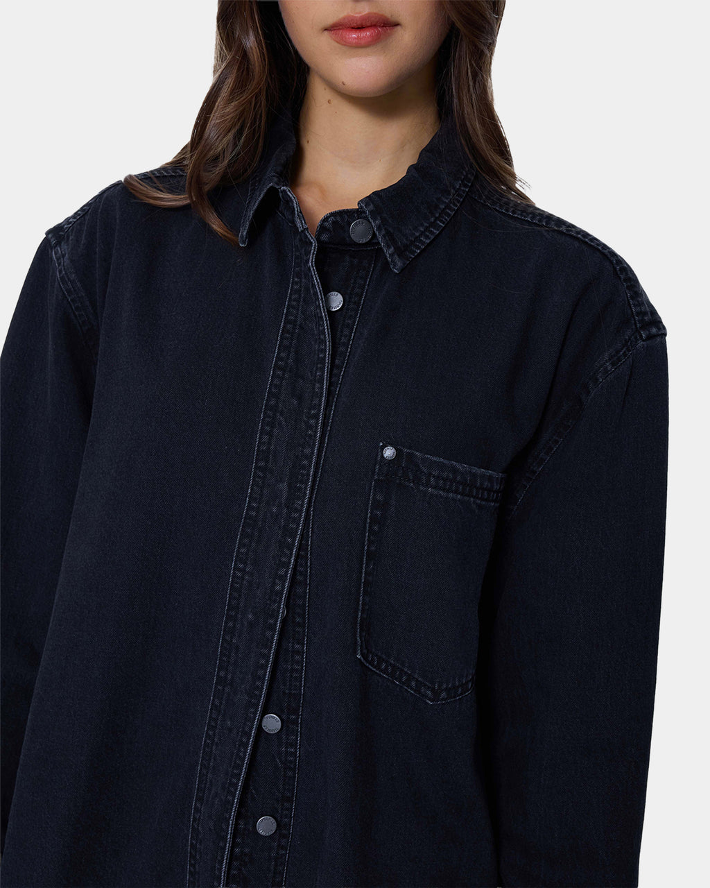 Womens Melina Oversized Denim Long Sleeve Shirt