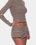 Womens Mackenzie Knit Booty Elastic Waist Shorts