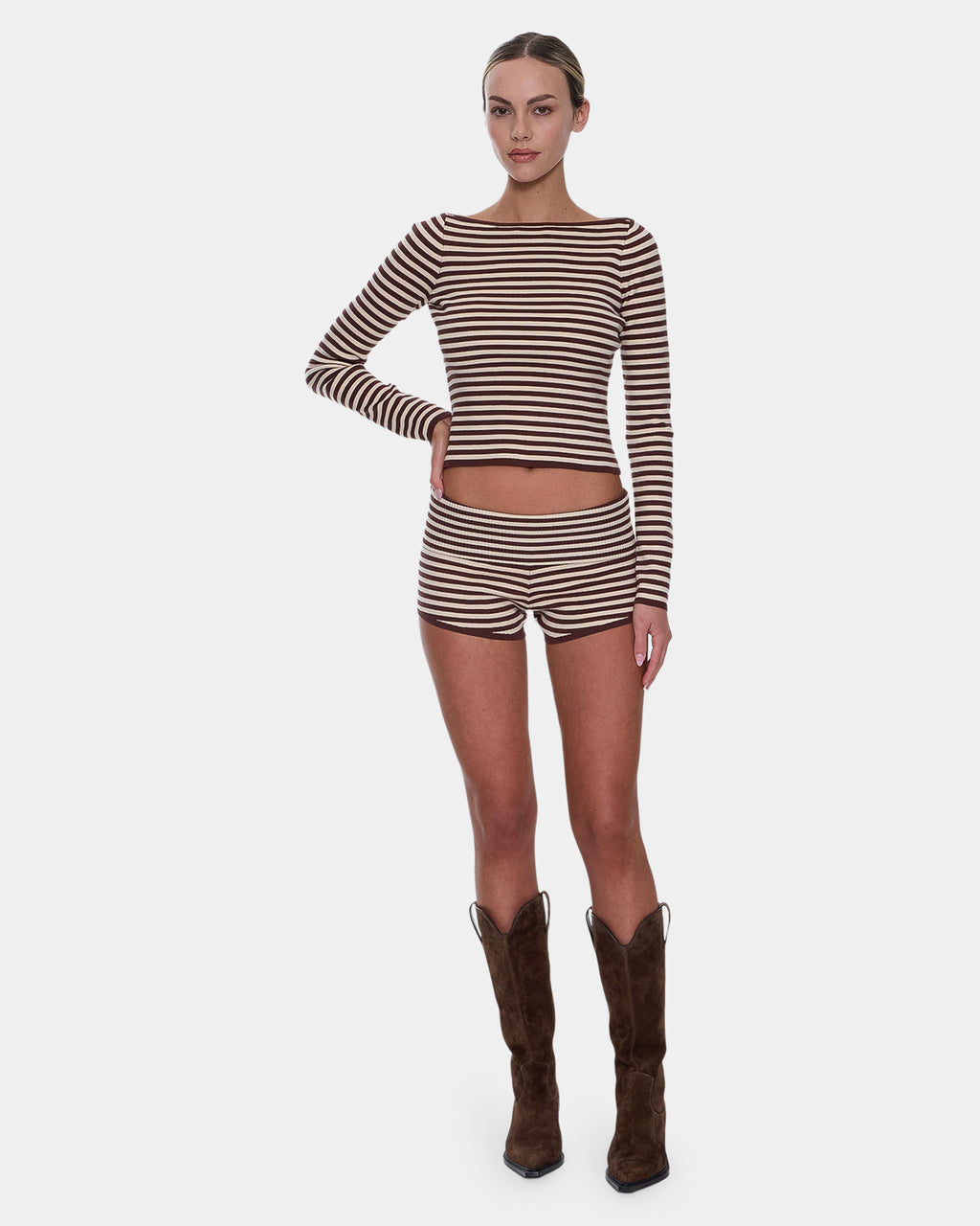 Womens Mackenzie Knit Booty Elastic Waist Shorts