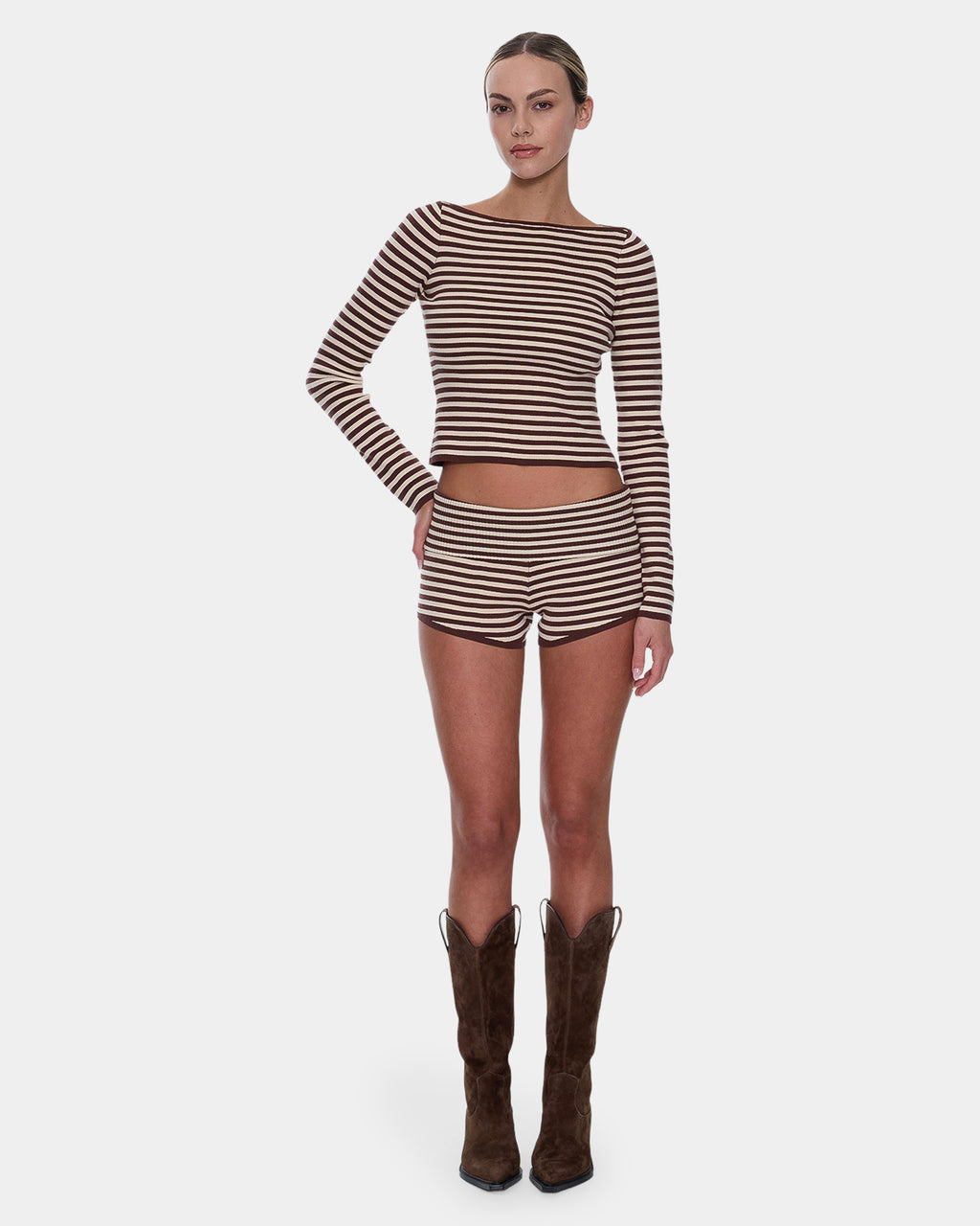 Womens Mackenzie Knit Booty Elastic Waist Shorts