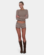 Womens Mackenzie Knit Booty Elastic Waist Shorts