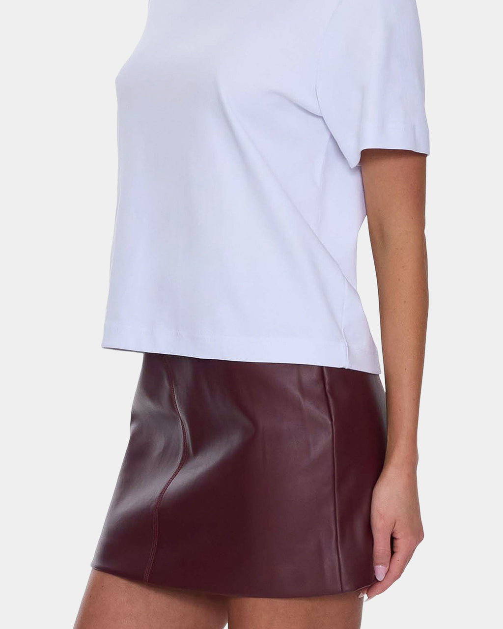 Womens Ethan Leather Mini Skirt