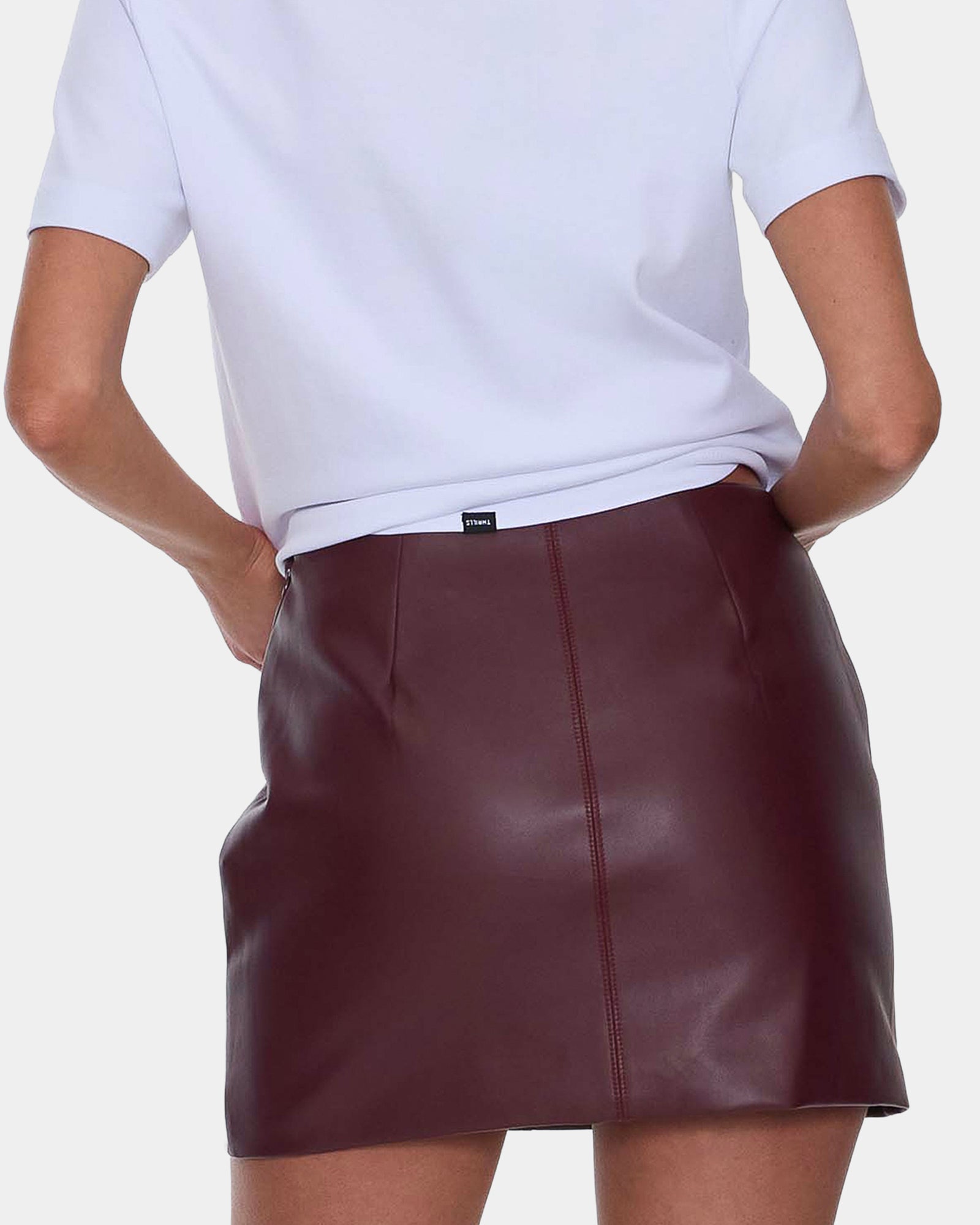 Womens Ethan Leather Mini Skirt