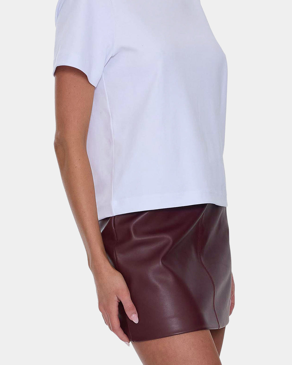 Womens Ethan Leather Mini Skirt