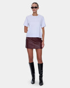 Womens Ethan Leather Mini Skirt