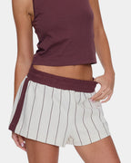 Womens Baseline Stripe Elastic Waist Shorts