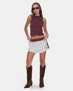 Womens Baseline Stripe Elastic Waist Shorts