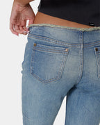 Womens Cammie Low Rise Lace Up Denim Jeans