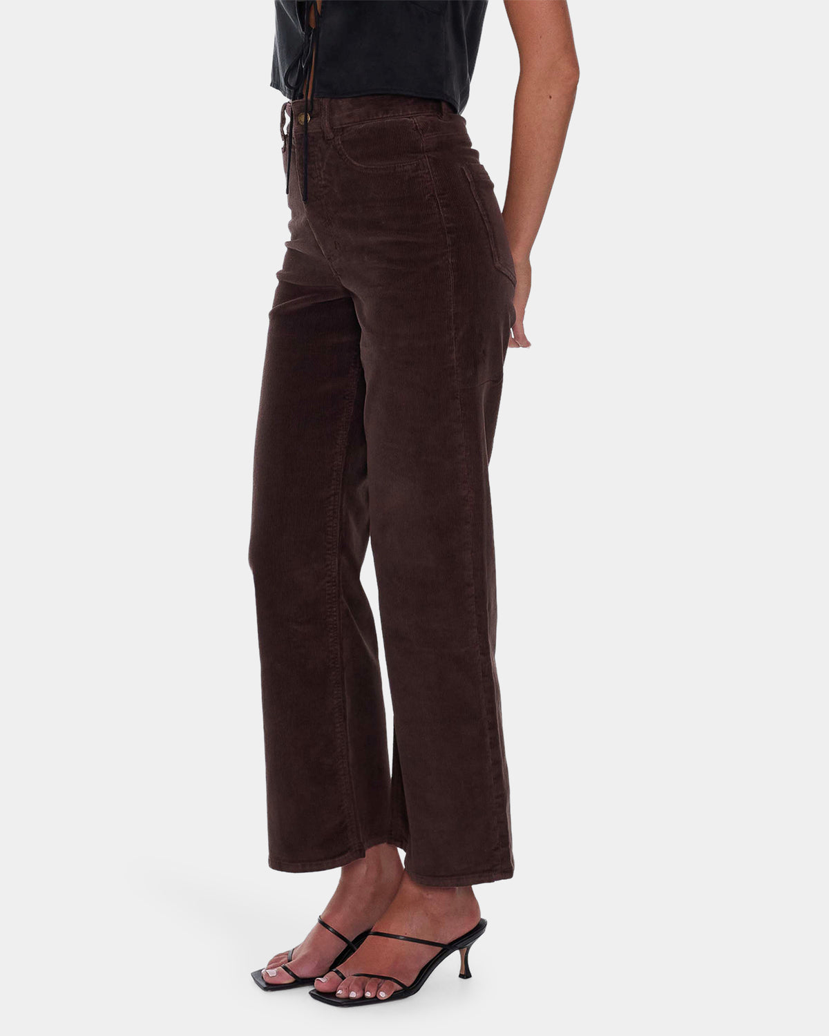 Womens Holly High Rise Stretch Wide Cord Pants