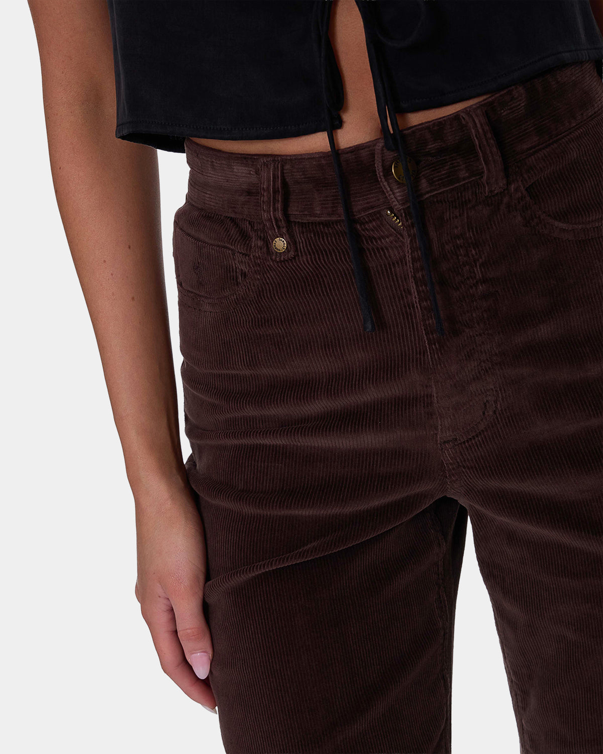 Womens Holly High Rise Stretch Wide Cord Pants