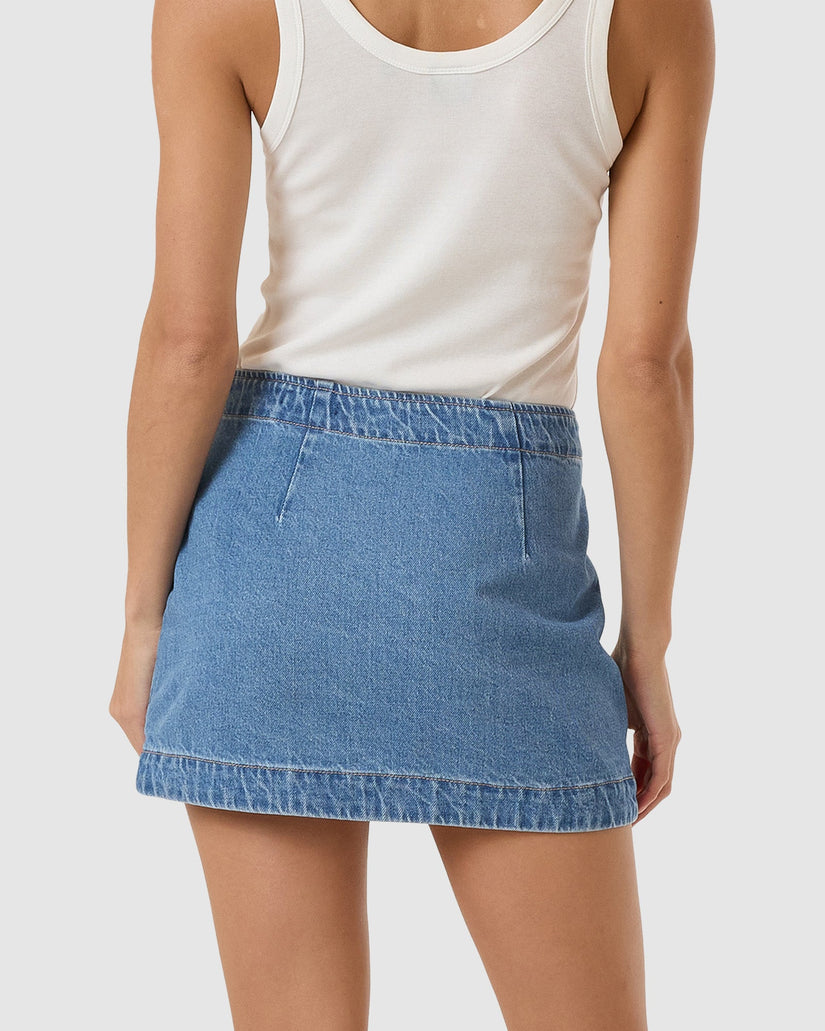 WOMENS MARLEY WRAP DENIM SKIRT