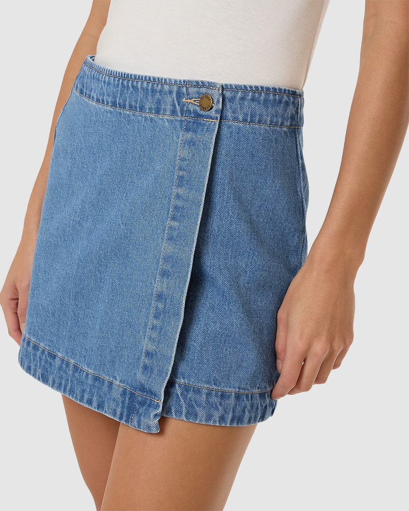 WOMENS MARLEY WRAP DENIM SKIRT