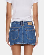 Womens Carmen Mid Rise Micro Denim Skirt