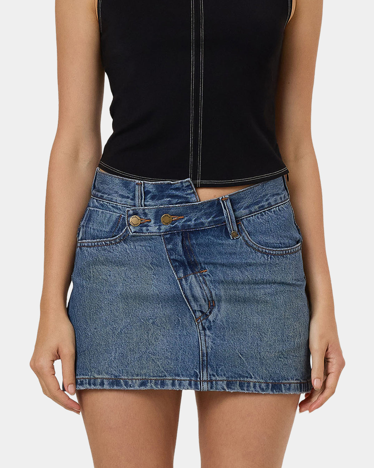 Womens Kai Wrap Denim Skirt