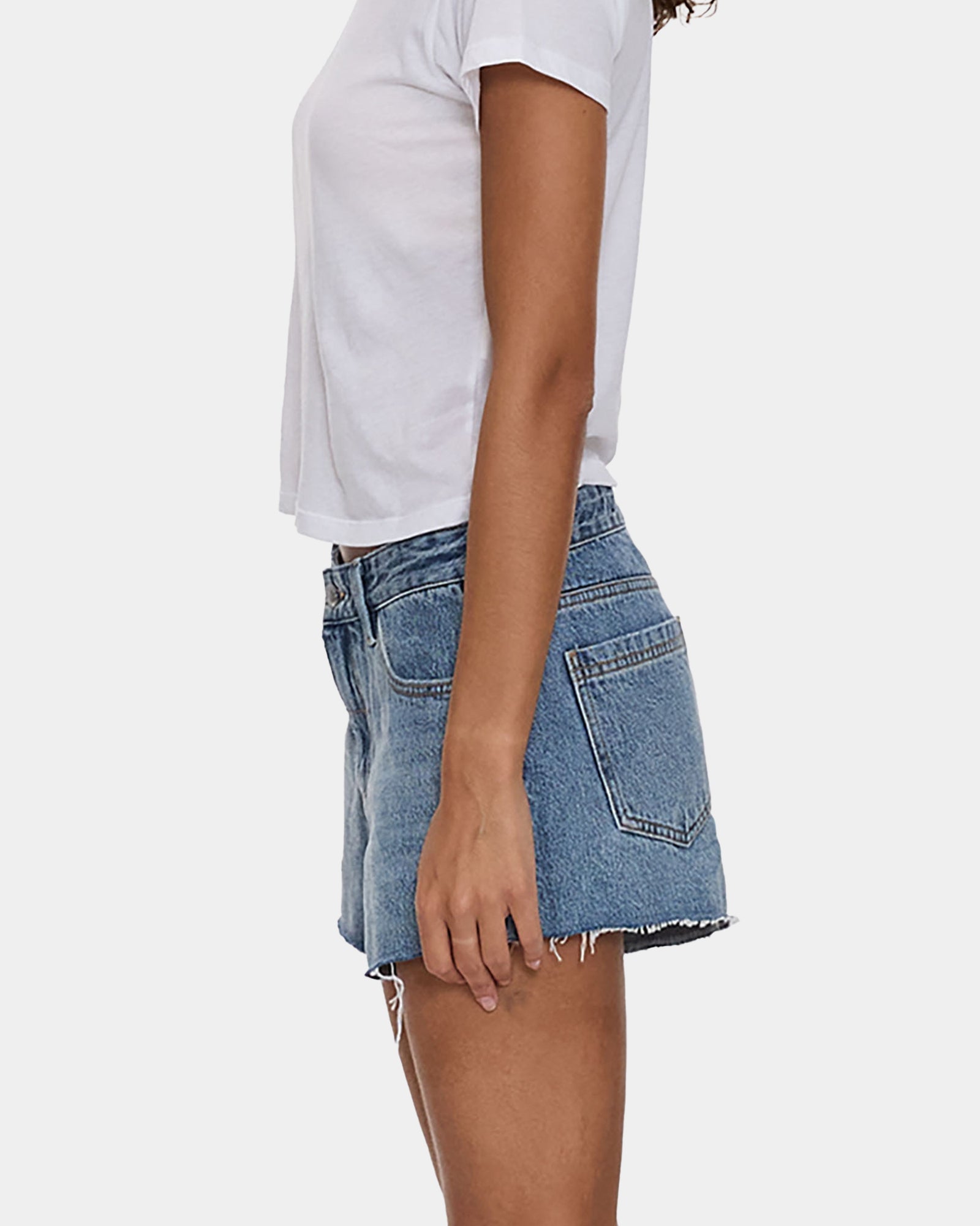Womens Lola Low Rise Baggy Denim Shorts