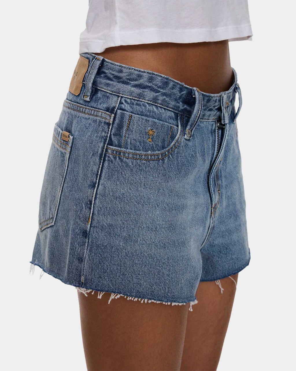 Womens Lola Low Rise Baggy Denim Shorts