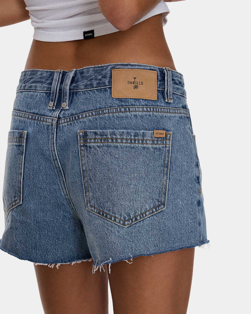 Womens Lola Low Rise Baggy Denim Shorts
