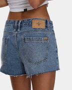 Womens Lola Low Rise Baggy Denim Shorts